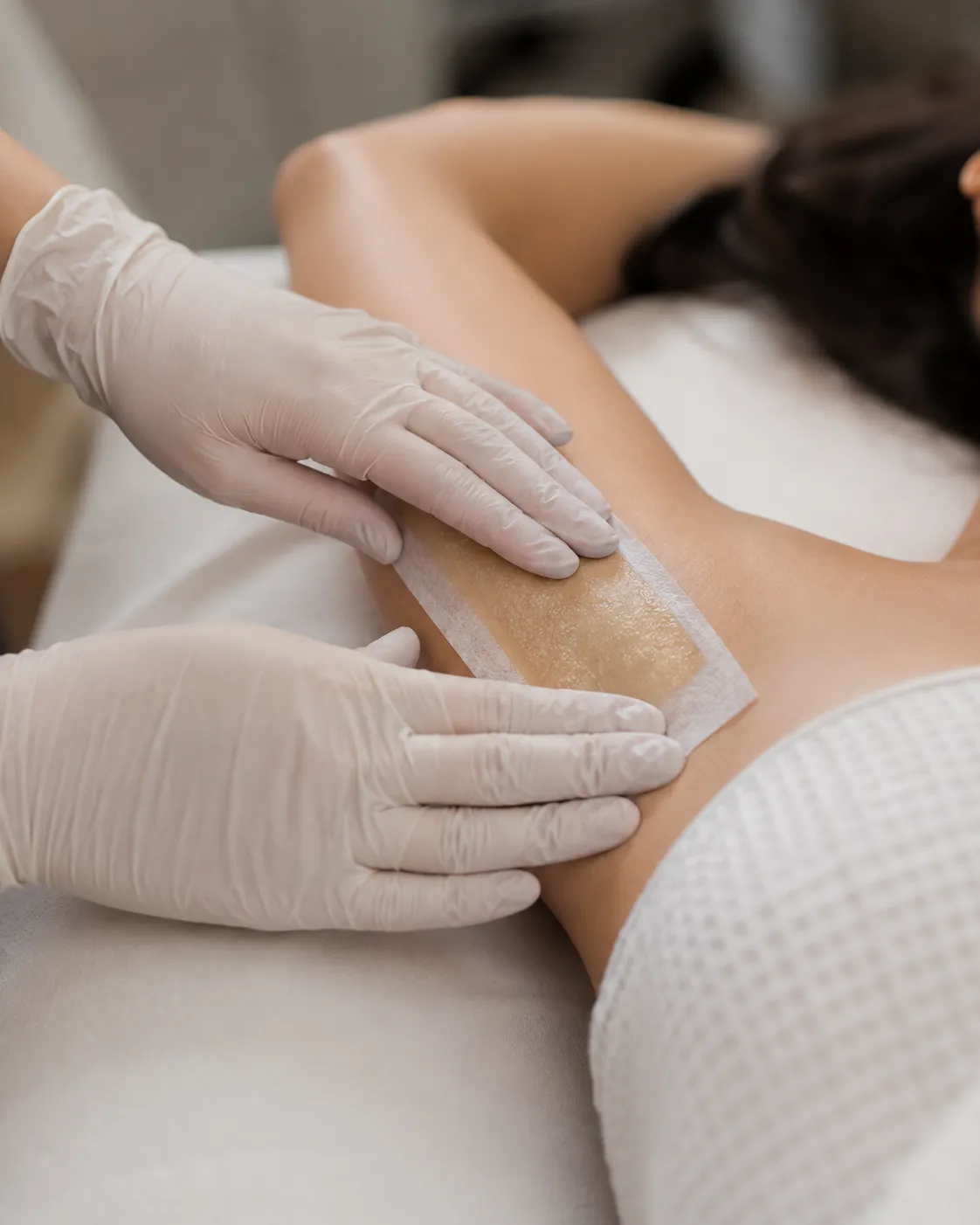 Waxing treatment close-up